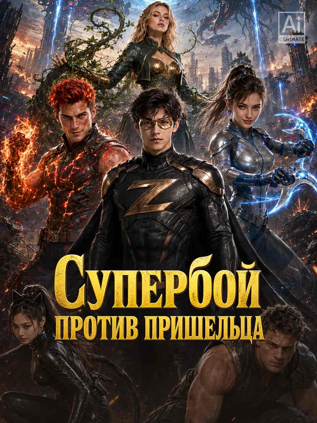 Супербой против пришельца posteri
