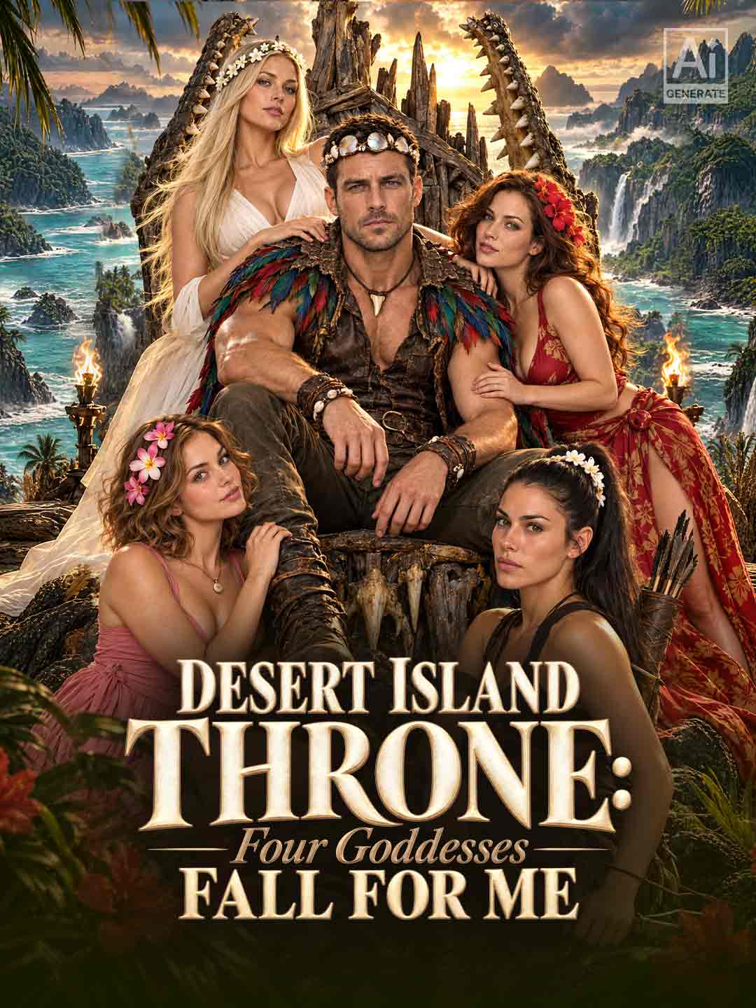Desert Island Throne: Four Goddesses Fall for Me posteri